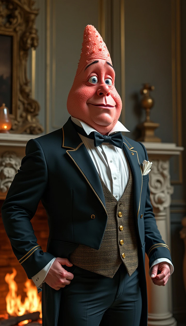 Realistic Patrick Deviantart A hyper-realistic portrait of Patrick star half... - FluxPro.art