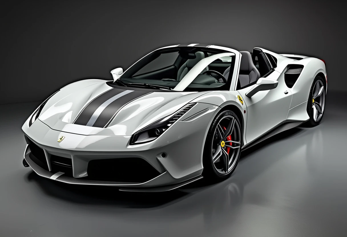 a super car Ferrari 488 pista, silver, grey - FluxPro.art
