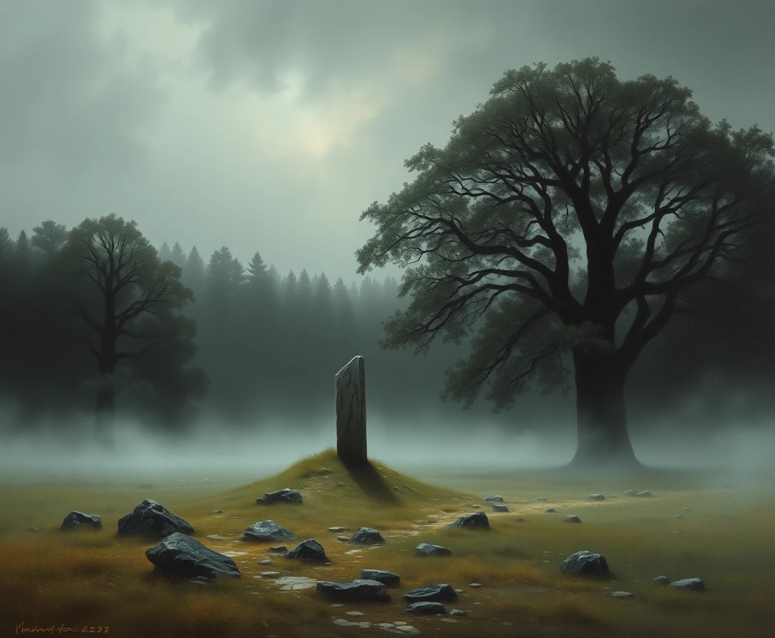 Landscape from a dark medieval fantasy world in... - FluxPro.art